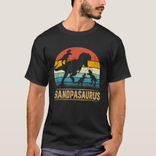 T-shirt Grandpa Dinosaur T Rex Grandpasaurus 3 Enfants Pè