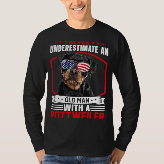 T-shirt Grandpa Father Dog  Never Underestimate Old man Ro (Devant)