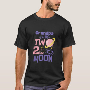 T-shirt Grandpa Girl DEUX 2 Moon Astronaut spatial Pastel