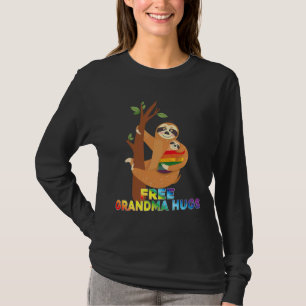 T-shirt Grandpa Grandpa Hugs Rainbow Sloth Lgbt