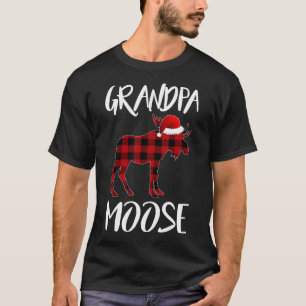 T-shirt Grandpa Moose Buffalo Red Plaid Père Noël Christma
