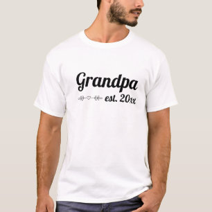 T-shirt Grandpa Script Lettré À La Main Année Établie