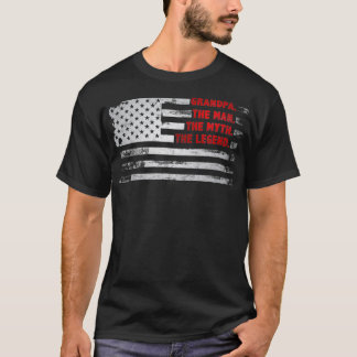 T-shirt Grandpa The Man Myth Legend American USA Fatheru2