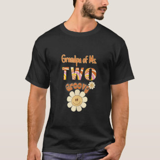 T-shirt Grandpa Two Groovy Birthday Toddler Hippie Retro B
