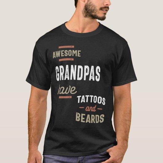 T-shirt Grandpas Awesome ont des tatouages et des ours Men (Devant)