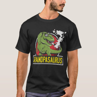 T-shirt Grandpasaurus SmokingRe Dinosaure Papy amis