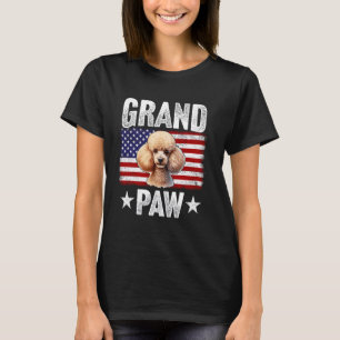 T-shirt Grandpaw Pooda Grandpa Fête des pères USA Drapeau 