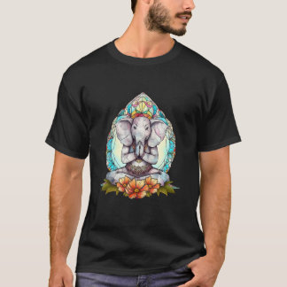 T-shirt Grands animaux de yoga motif éléphant méditation r