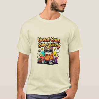 T-shirt Grands Chats Règnent Discrètement Chat de Dessin A