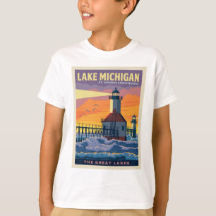 T-shirt Grands Lacs Lac Michigan