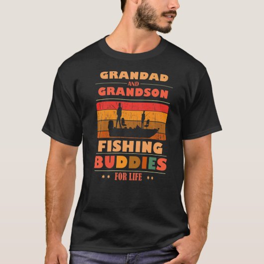 T-shirt Grands-pères et petits-fils, amis pour la vie, pêc (Devant)