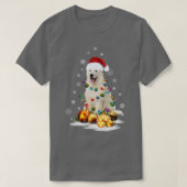 T-shirt Grands Pyrénées Lumières de chien Noël Matching Fa (Design devant)