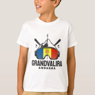 T-shirt Grandvalira Andorra Ski Resort Ski rétro 
