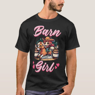 T-shirt Grange fille I équestre Pony Horse ventilateur