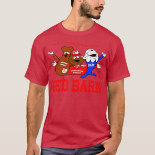 T-shirt Grange Rouge Poulet Faim Hamburger Gros Poisson Fa