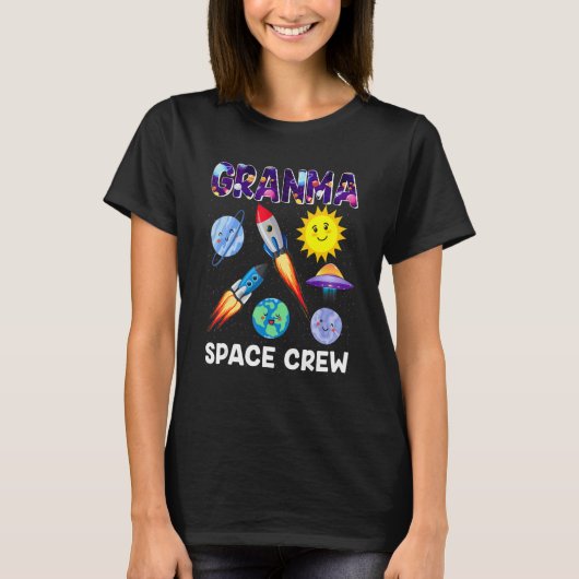 T-shirt Granma Space Crew Granma De L'Anniversaire Garçon  (Devant)