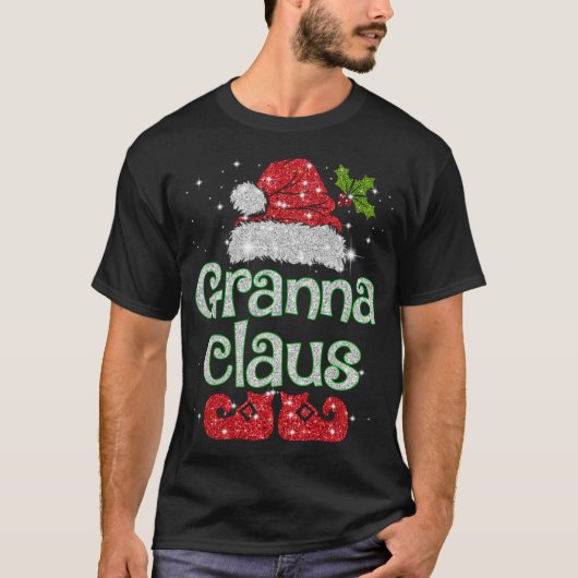 T-shirt Granna Claus Père Noël Funny Christmas Pyjama Corr (Devant)
