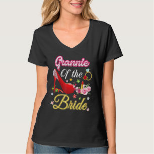 T-shirt Grannie De La Mariée Joyeux Mariage Flower Sho ros