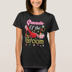 T-shirt Grannie Du Groom Joyeux Mariage Flower Sho rose
