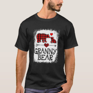 T-shirt Granny Bear Pajama de Noël Rouge Plaid Buffalo Fam