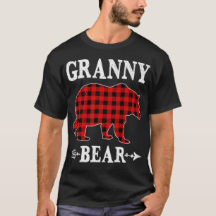 T-shirt Granny Bear Pajama de Noël Rouge Plaid Buffalo Fam