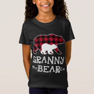 T-Shirt Granny Bear Pajama de Noël Rouge Plaid Buffalo Fam