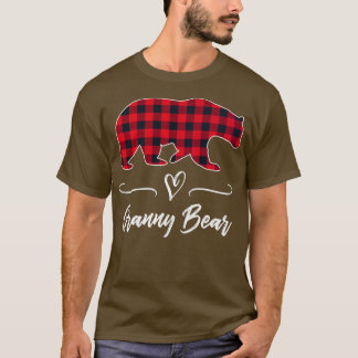 T-shirt Granny Bear Rouge Buffle Vérifier Plaid Amusant Gr
