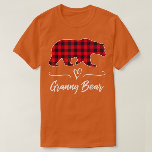 T-shirt Granny Bear Rouge Buffle Vérifier Plaid Amusant Gr (Design devant)