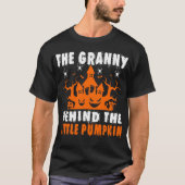 T-shirt Granny Behind Little Citrouille Cadeau Halloween (Devant)