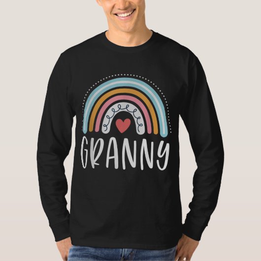 T-shirt Granny Cadeaux Pour Grand-Mère Famille Rainbow Gra (Devant)