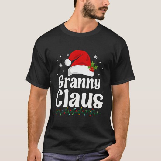T-shirt Granny Claus Santa Hat Coeur Noël Amour (Devant)