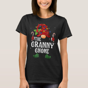 T-shirt Granny Gnome Buffalo Plaid Matching Family Christa