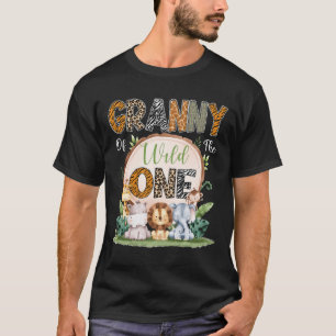 T-shirt Granny Of The Wild One First Birthday Safari Woodl