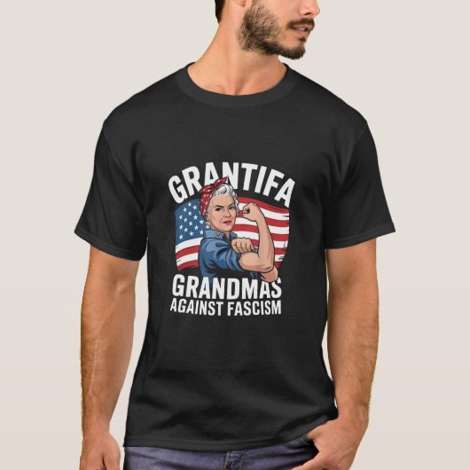 T-shirt Grantifa Grandma Against Facism No King USA (Devant)
