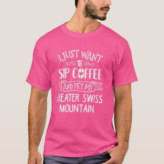 T-shirt Graphi de Chien de Montagne et de Café Suisses
