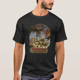 T-shirt Graphic Dungeon Art Dragons Cartoon Tabletop Rôle