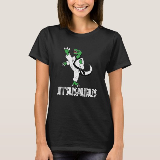 T-shirt Graphic Jitsusaurus Dinosaur And Brazilian Jiu Jit (Devant)