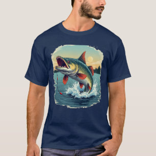 T-shirt Graphic Sturgeon Fishing Jump