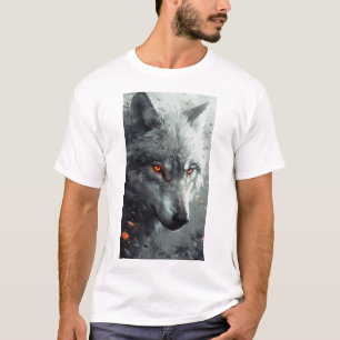 T-shirt Graphic Wolf en argent