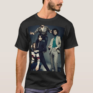 T-shirt graphique à bande noire américaine