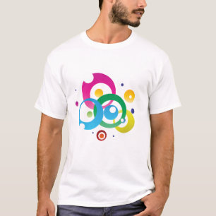 T-shirt graphique à cercles abstraits colorés pour