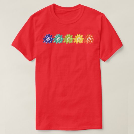 T-shirt Graphique à cinq fleurs à droite (Design devant)