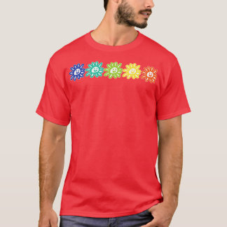 T-shirt Graphique à cinq fleurs à droite