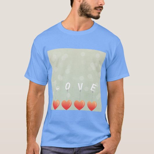 T-Shirt Graphique à Cœur d'Amour Simple (Devant)