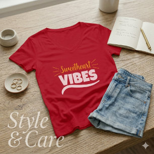 T-Shirt graphique à encolure en V pour femmes Swee
