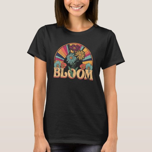 T-shirt Graphique à fleurs rétro (Devant)