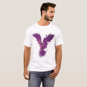 T-shirt graphique à l'oiseau phénix violet volant (Devant entier)