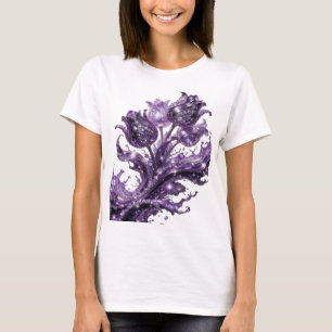 T-shirt graphique à motif abstrait violet ATTRAYAN