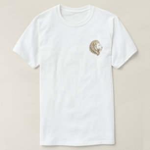 T-shirt graphique à tête de lion en or vintage
