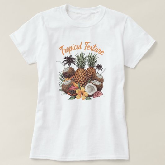 T-shirt graphique à texture de cheveux tropicale d (Design devant)